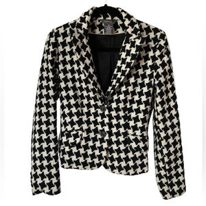 George by Mark Eisen Women’s Blazer Button Closure Collared Houndstooth Size 4